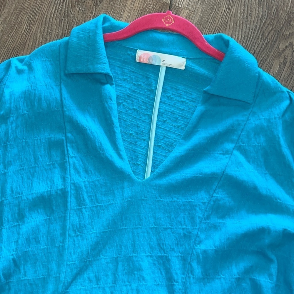 Free People Teal Hudson Mini Dress Size Medium - Picture 5 of 10